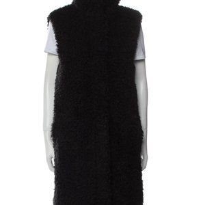 Theory Faux Fur Black Vest